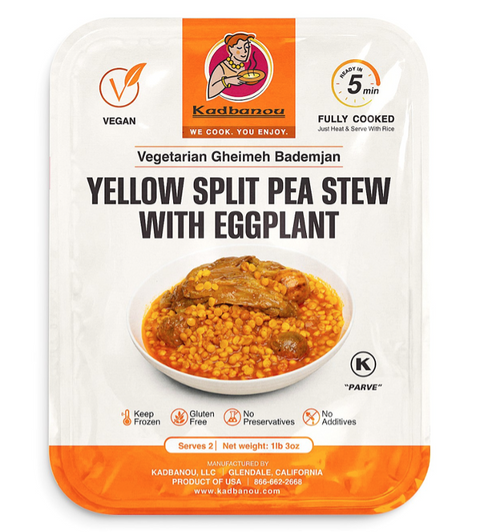 VEGETARIAN YELLOW SPLIT PEA STEW WITH EGGPLANT